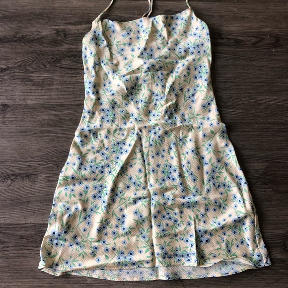 Zara Floral Cowl-Neck Mini Dress Size S - Picture 3 of 3